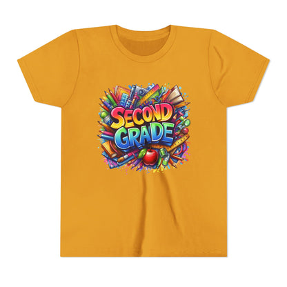 Second Grade Youth Tee — Colorful Back-to-School Kids T-Shirt