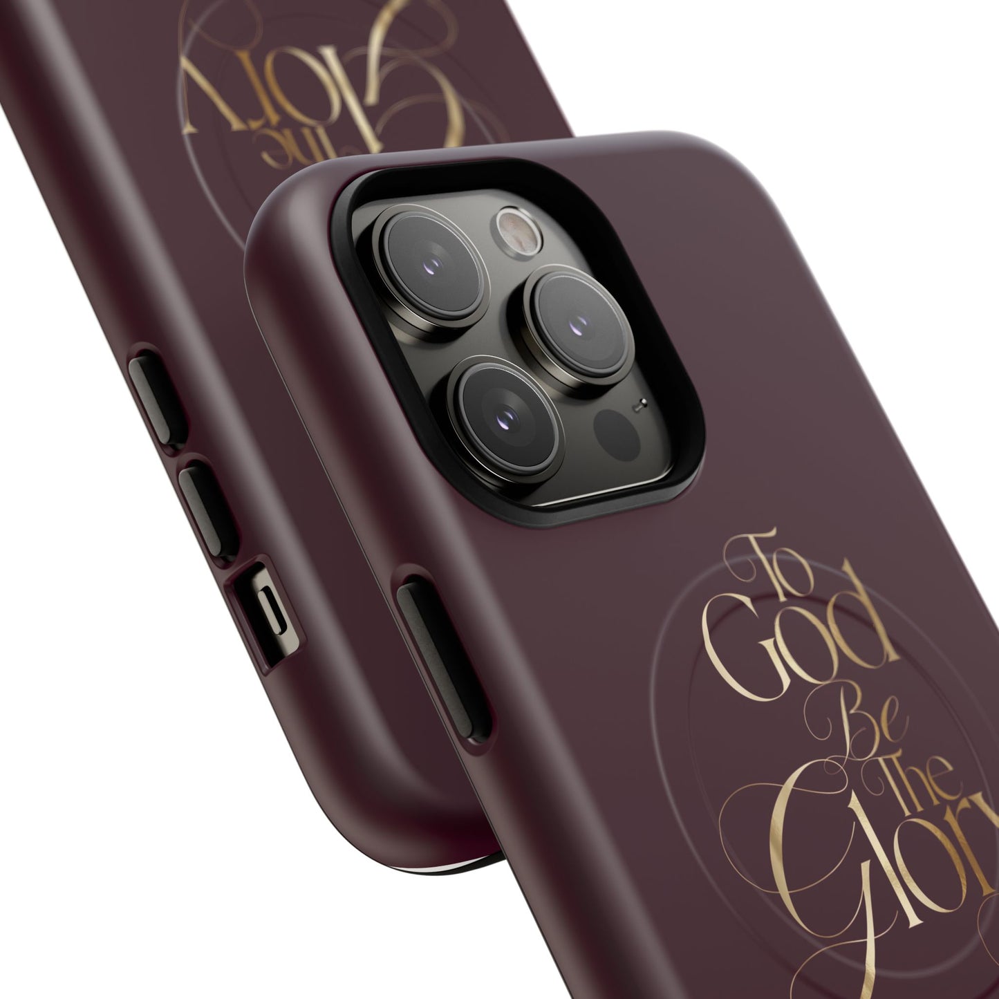 "To God Be The Glory" Tough Magnetic Phone Case — Burgundy Christian iPhone Cover