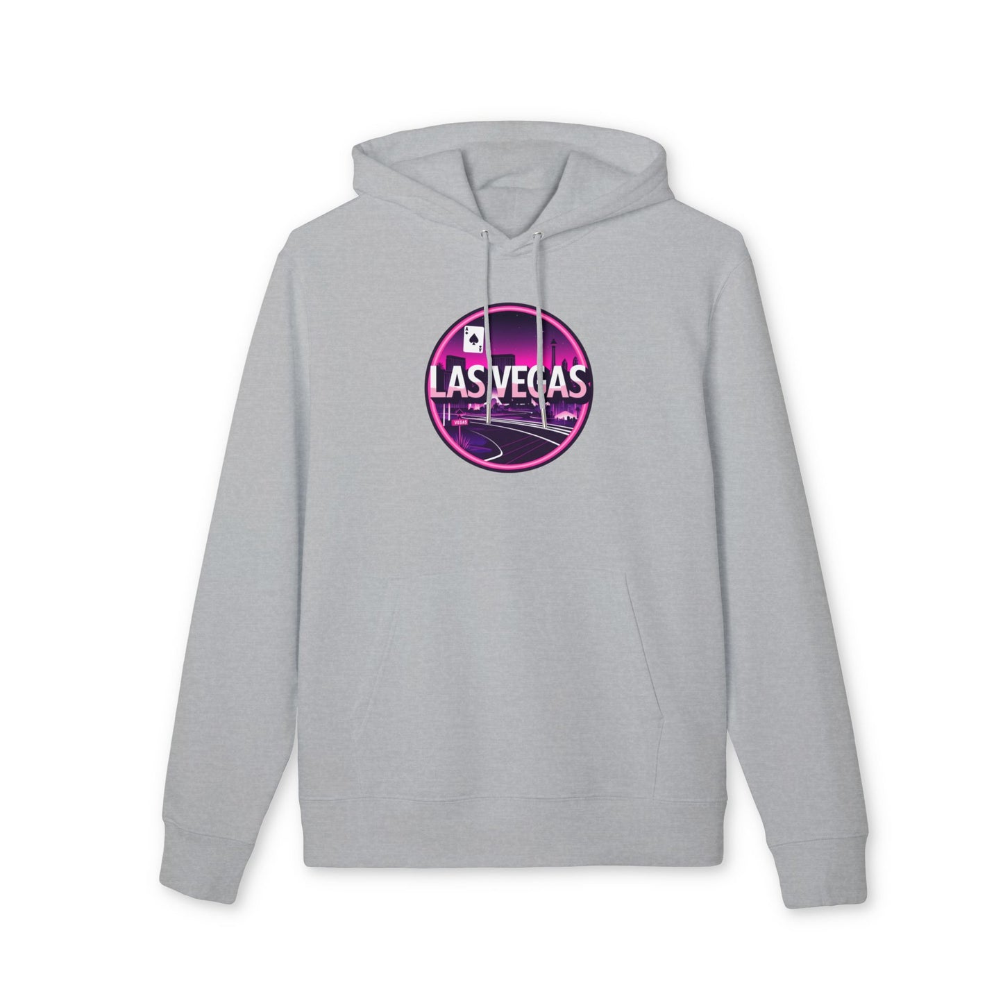 Las Vegas Neon Circle Hoodie — Retro Casino Skyline Pullover