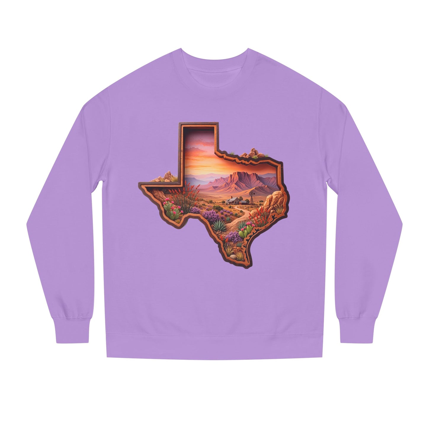 Texas Sunset Crewneck Sweatshirt — Scenic Lone Star State Landscape
