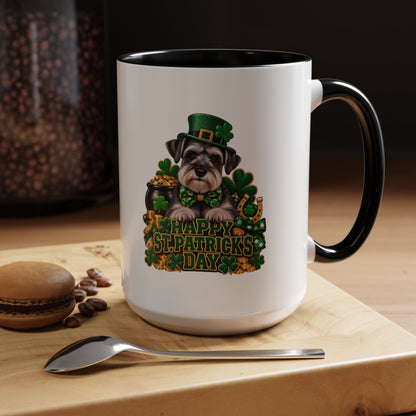 St. Patrick's Day Schnauzer Coffee Mug – Happy St. Patrick's Day Accent Mug