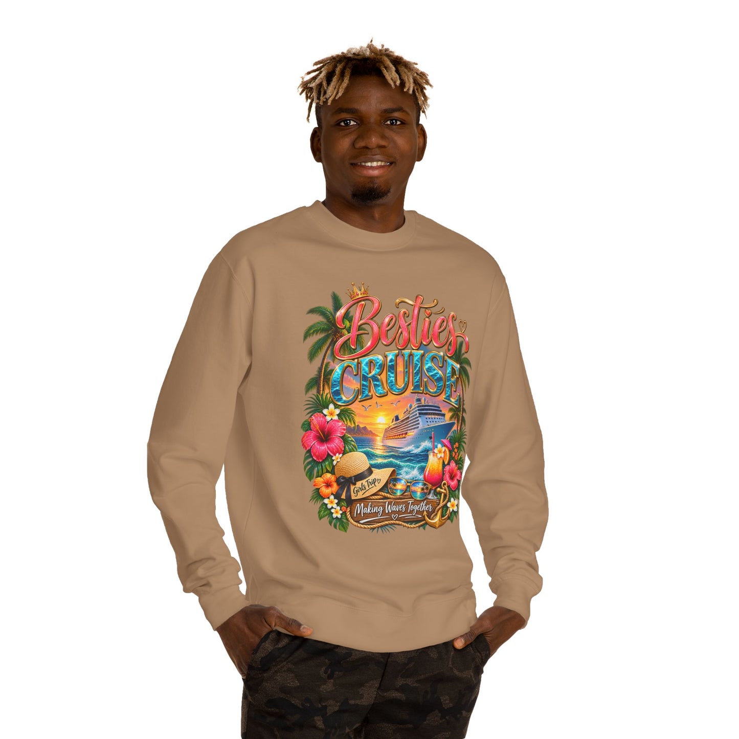 Besties Cruise Sweatshirt — Friends Tropical Vacation Pullover