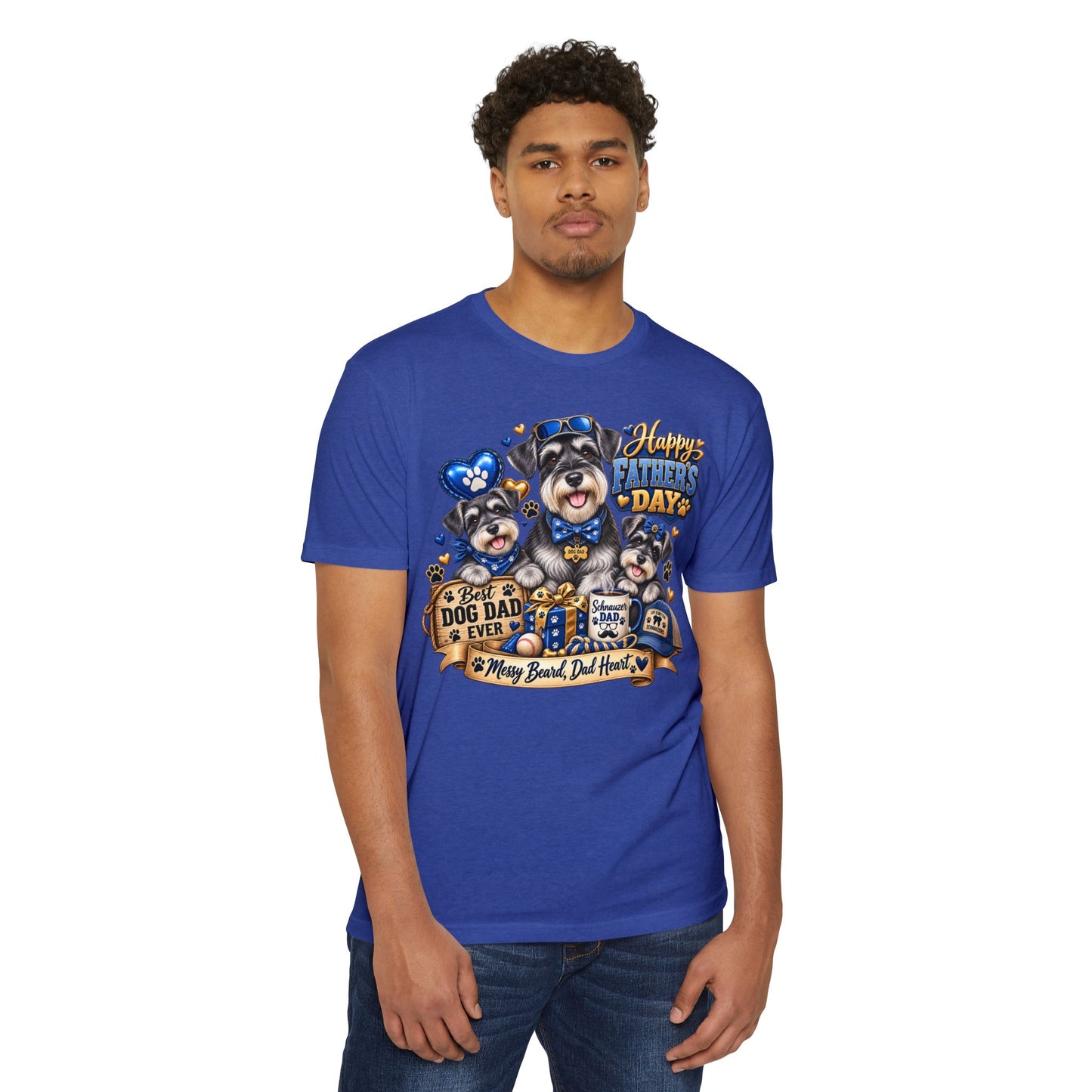 Father's Day Dog Dad T-Shirt – "Best Dog Dad Ever" Paw Print Tee