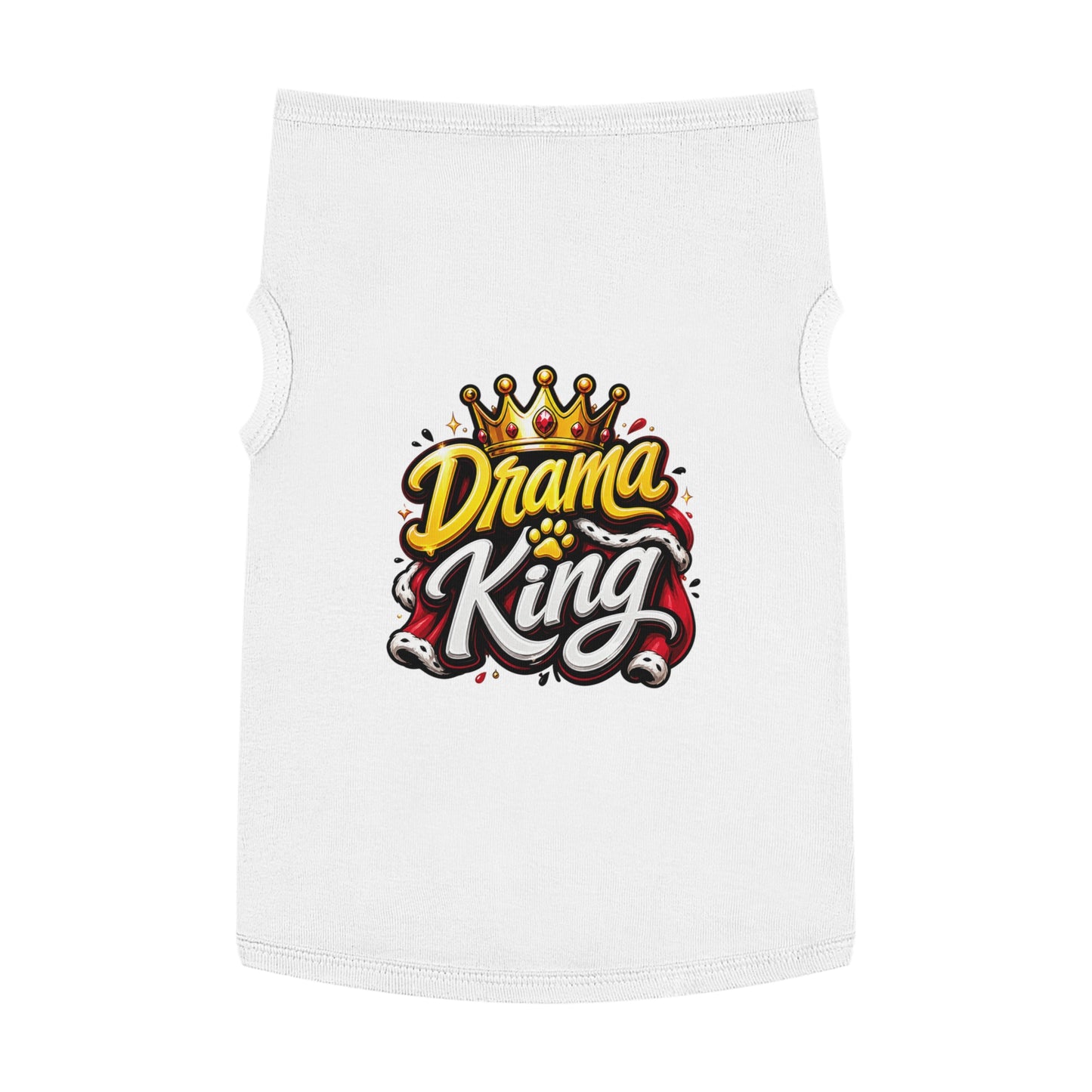 Drama King Pet Tank Top – Crown Graphic Dog Shirt
