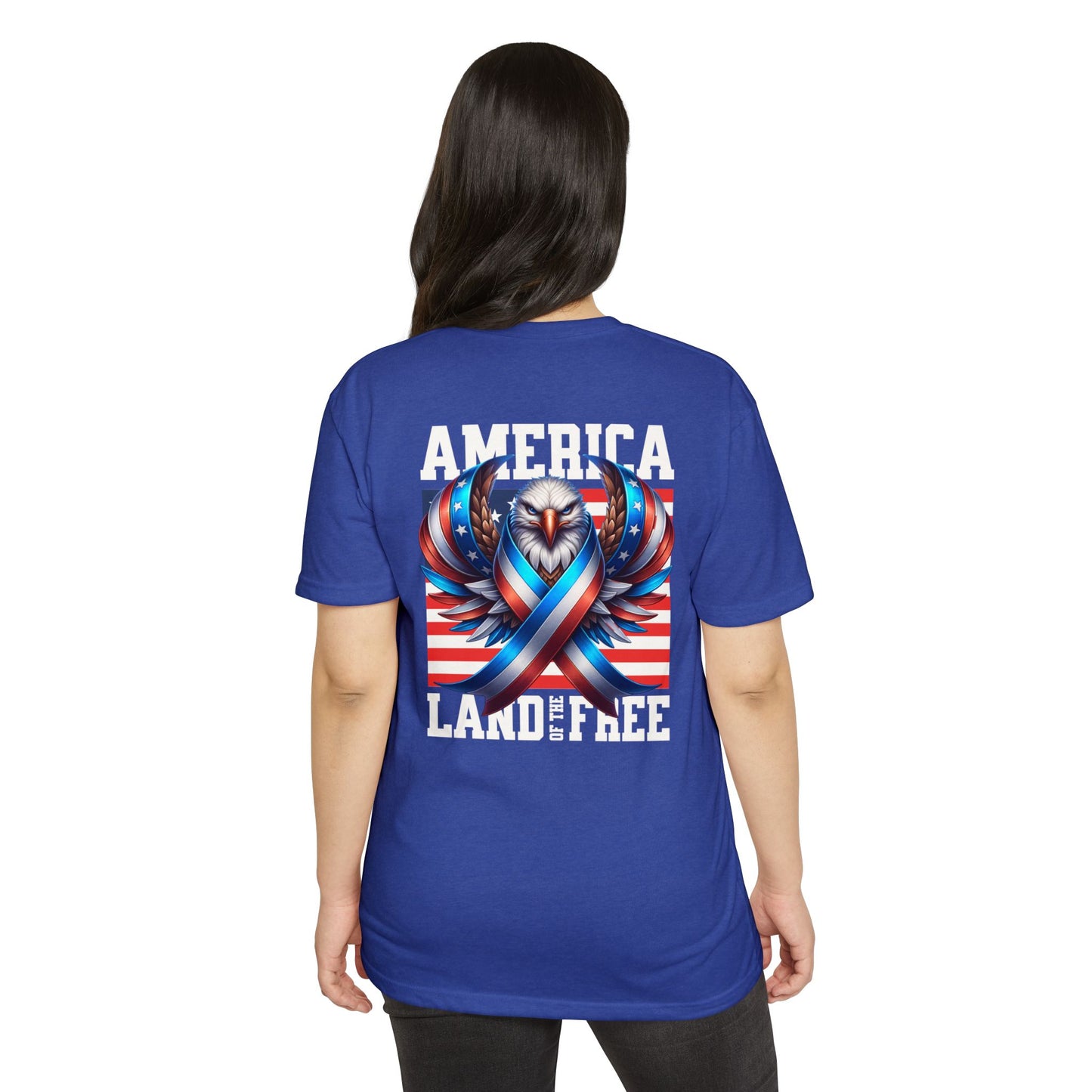 America Land of the Free Eagle Ribbon T-Shirt