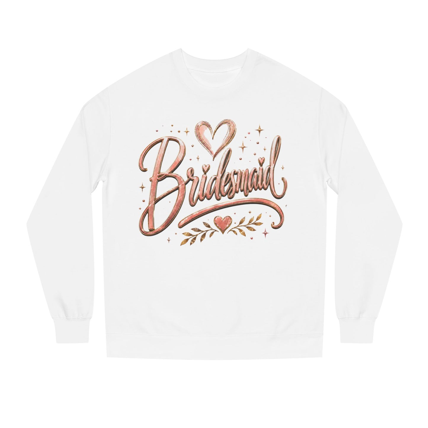 Bridesmaid Crewneck Sweatshirt — Rose Gold Script Bridesmaid Pullover