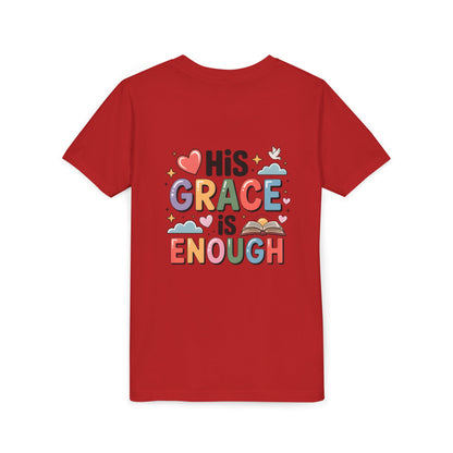 His Grace Is Enough Youth Tee — Christian Kids Inspirational Shirt