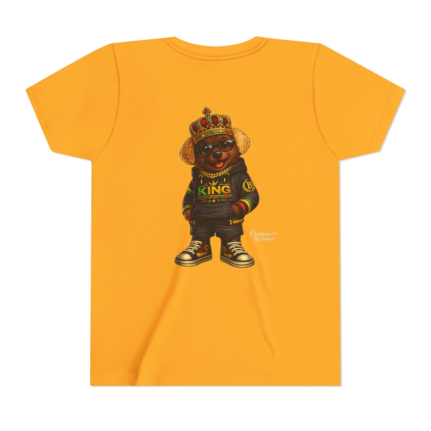Youth Tee — 'Lil King' Crowned Bear Graphic Shirt