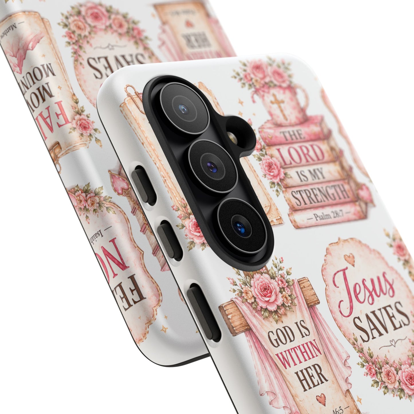 Faith Phone Case — 'Jesus Saves' Floral Christian Scripture iPhone Case
