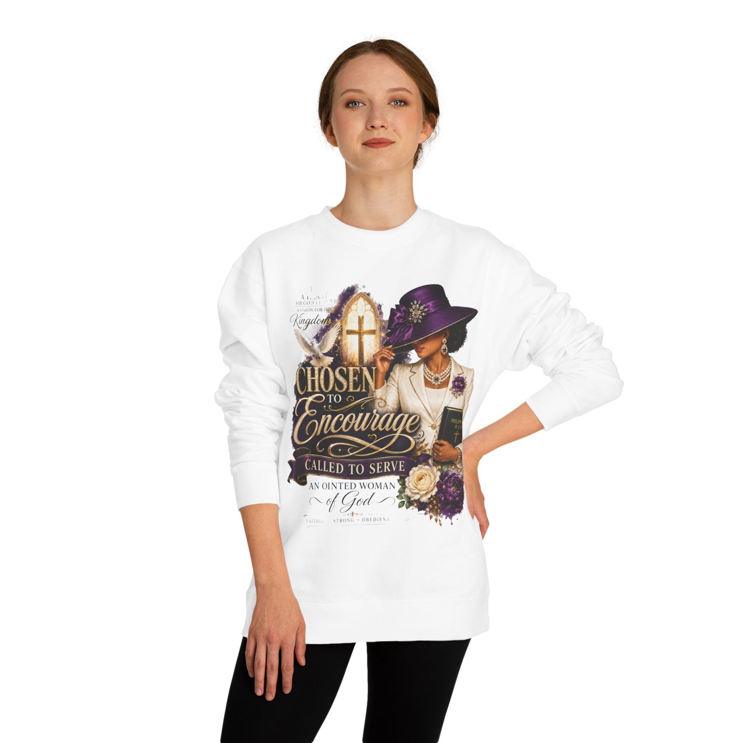Christian Women's 'Chosen to Encourage' Sweatshirt – Faith-Based Encourager Design