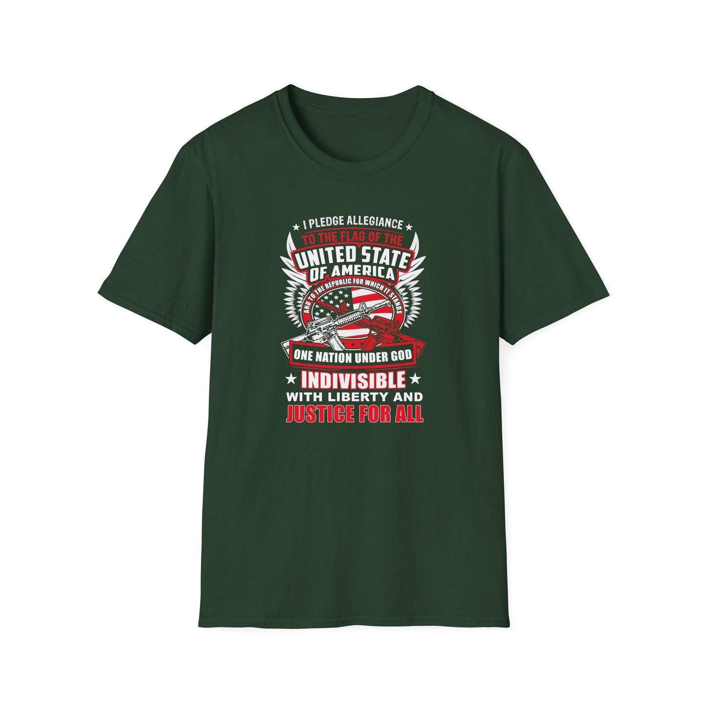 I Pledge Allegiance To the Flag of the of America The Reporlic for Which It Stands One Nation Under God Indivisible  With Liberty and Justice for All T-Shirt