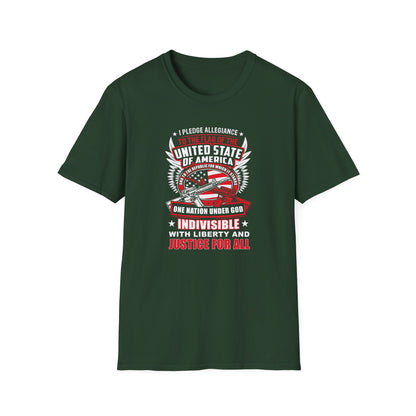 I Pledge Allegiance To the Flag of the of America The Reporlic for Which It Stands One Nation Under God Indivisible  With Liberty and Justice for All T-Shirt