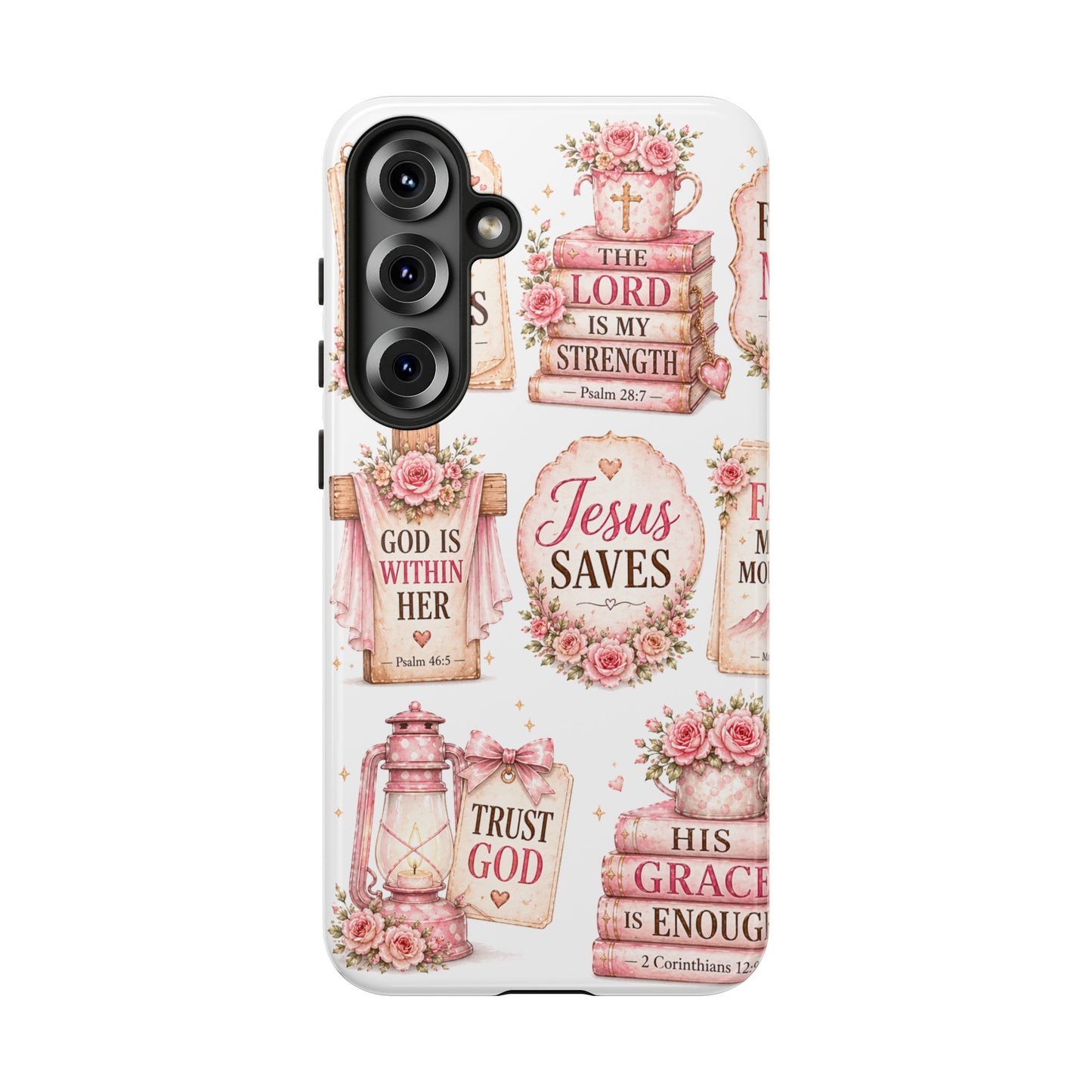 Faith Phone Case — 'Jesus Saves' Floral Christian Scripture iPhone Case
