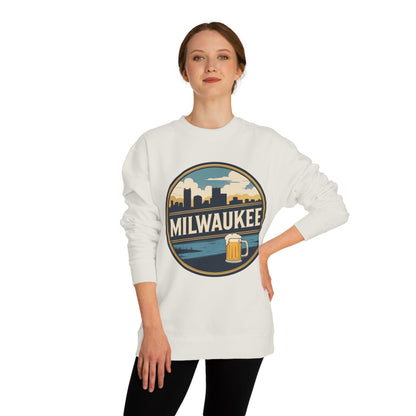 Milwaukee Skyline Sweatshirt — Retro Beer Badge Crewneck