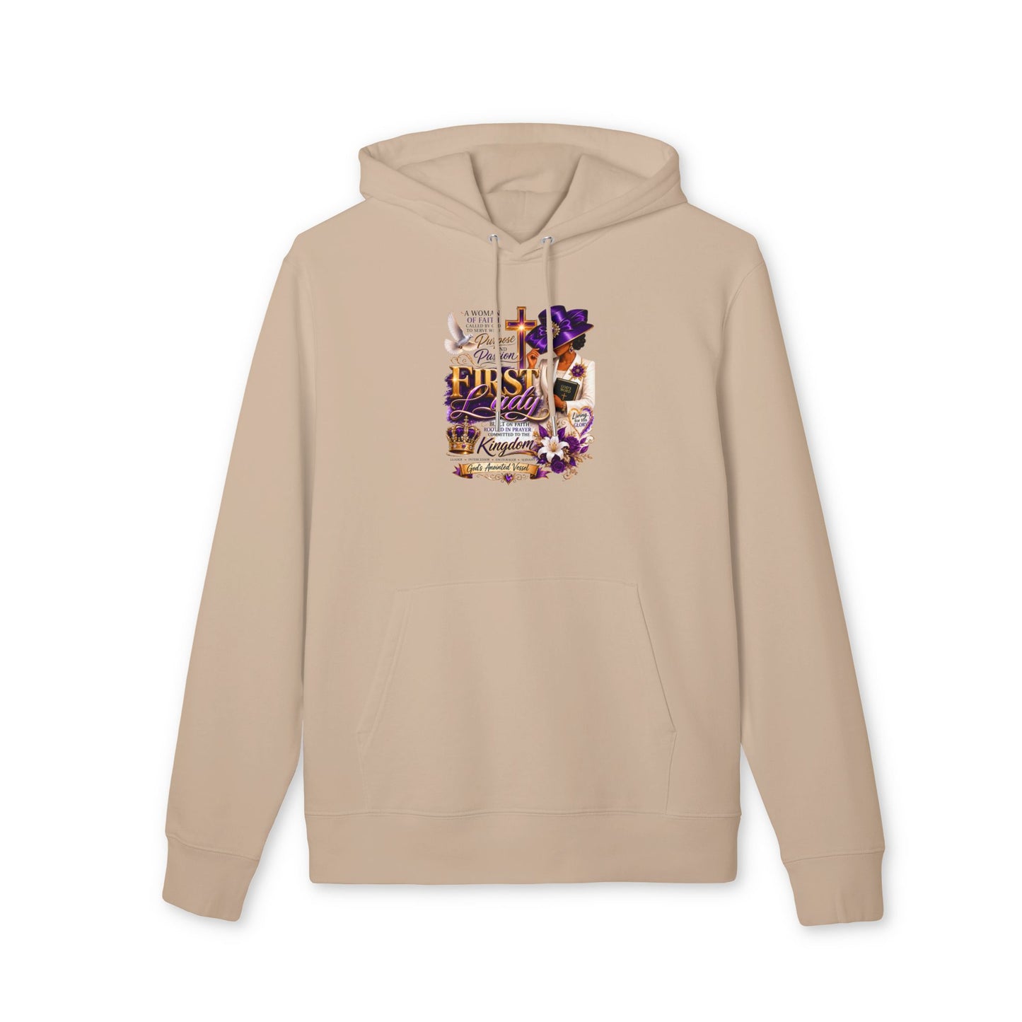 First Lady Inspirational Hoodie — Faith, Family & Royalty Graphic Pullover