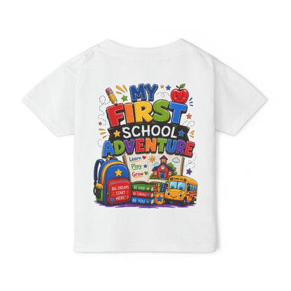 Toddler T‑Shirt — "My First School Adventure" Back‑to‑School Kids Tee
