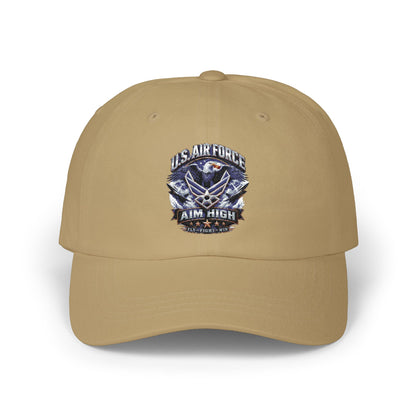 Air Force Dad Cap — 'Aim High' Embroidered Military Dad Hat