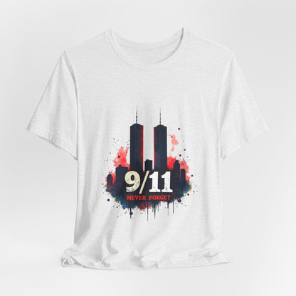 9/11 Never Forget T-Shirt — World Trade Center Memorial Tee