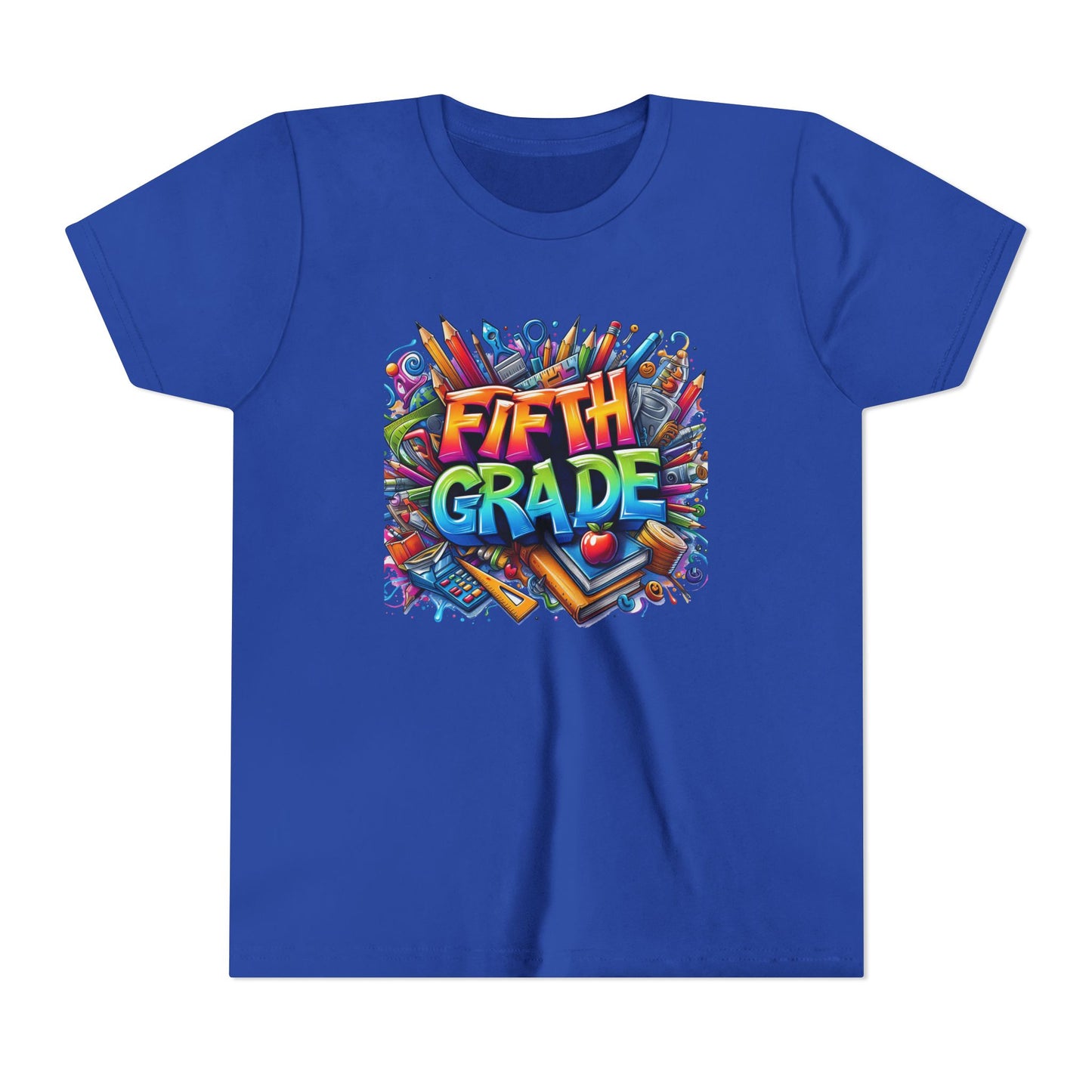 Fifth Grade Kid's Tee - Colorful School Supplies Back to School T-Shirt