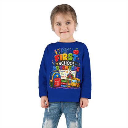 My First School Adventure Toddler Long Sleeve Tee