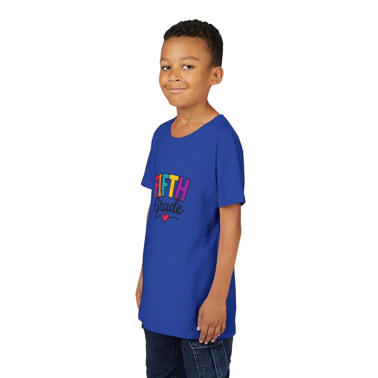 Fifth Grade Kids T‑Shirt – Colorful Back-to-School Tee with Heart