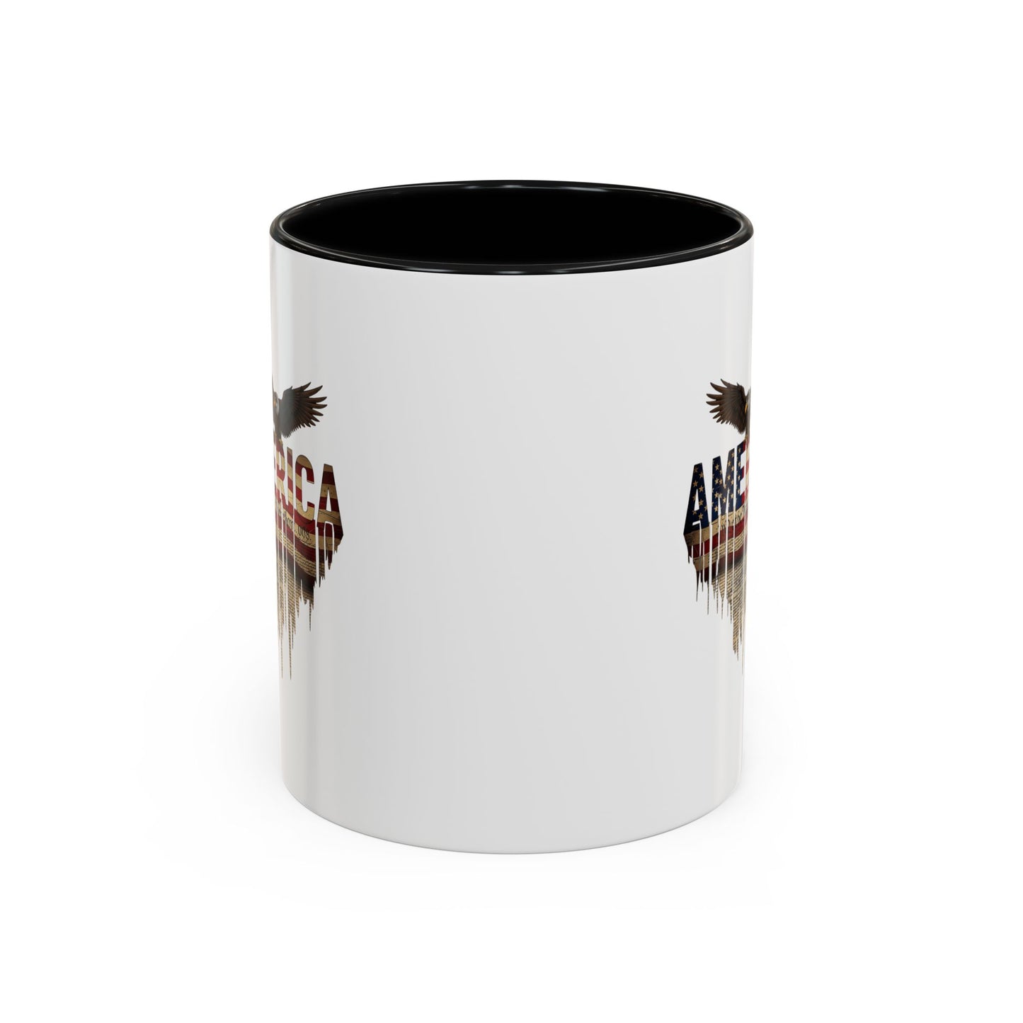 America Eagle Flag Accent Coffee Mug – Patriotic 11/15oz Ceramic