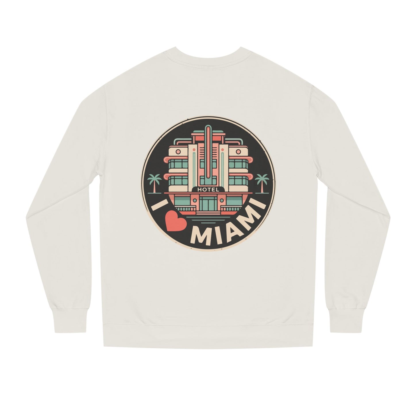 Miami Art Deco Sweatshirt — I Love Miami Vintage Hotel Crewneck