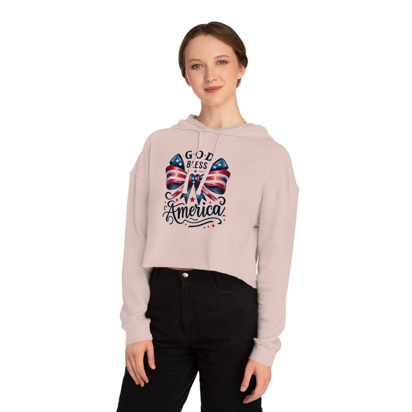 God Bless America Cropped Hoodie