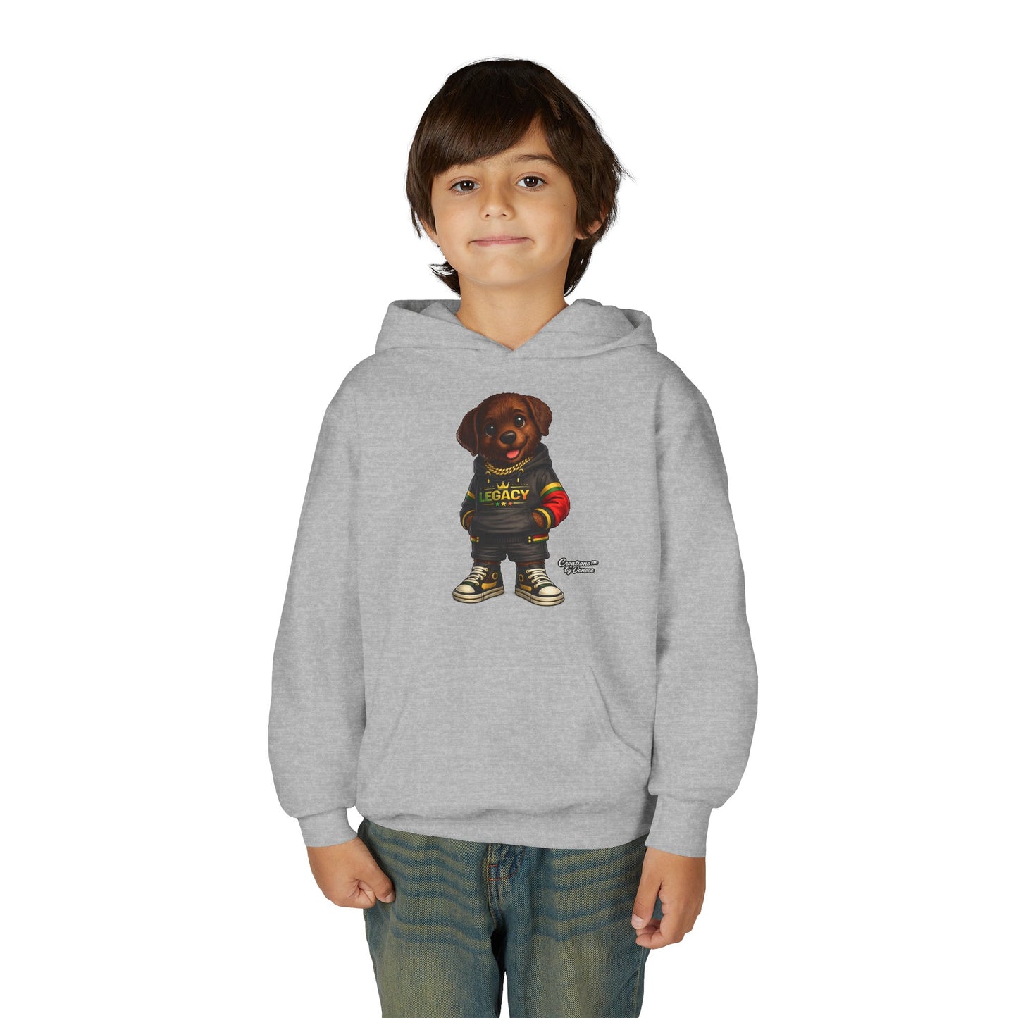 Youth Hoodie — 'Legacy' Streetwear Puppy Graphic Sweatshirt