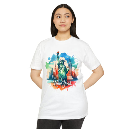 New York Watercolor Statue of Liberty T-Shirt