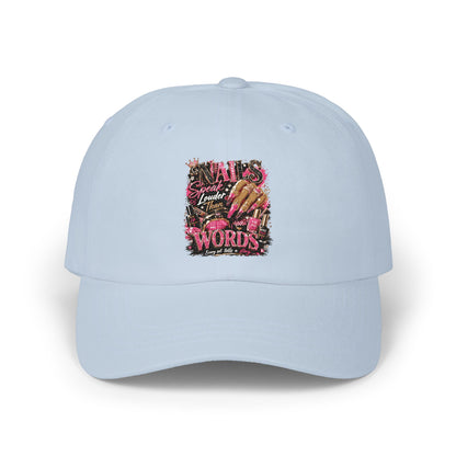 Classic Dad Cap — Floral Leopard "Love Words" Embroidered Baseball Hat