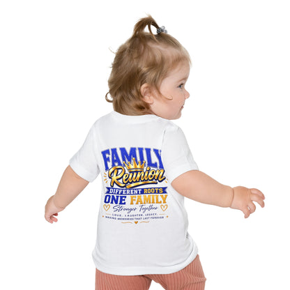 Family Reunion Baby T-Shirt — “Different Roots One Family” Infant Tee