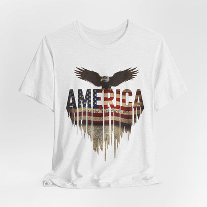America Eagle Flag Graphic T‑Shirt — Patriotic USA Tee for 4th of July