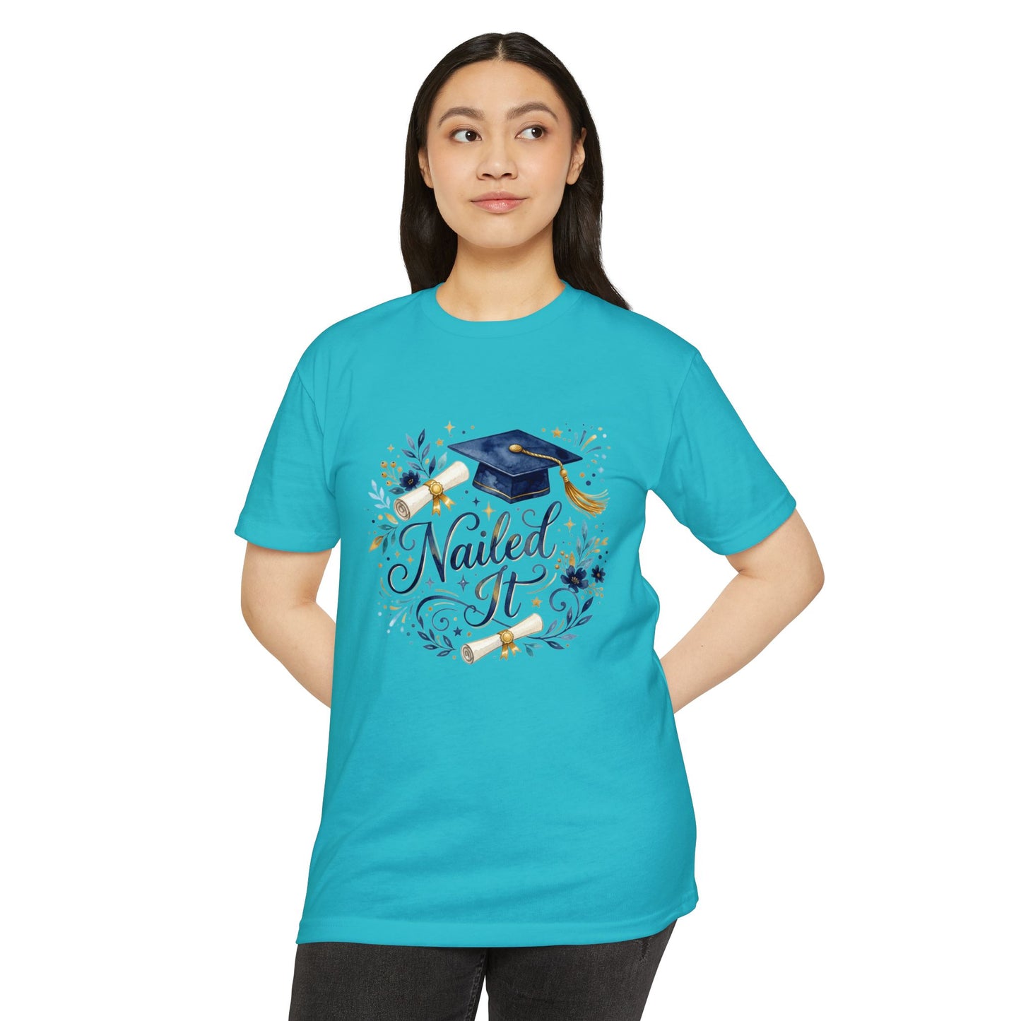 Nailed It Graduation T-Shirt — Cap & Diploma Celebration Tee