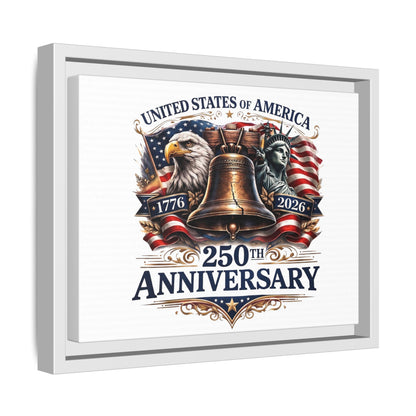 250th Anniversary Framed Canvas - United States of America Patriotic Liberty Bell Print