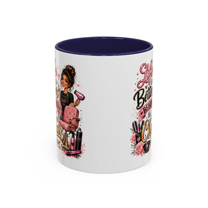 Life Is Better Behind the Chair Coffee Mug — Hair Stylist Barber Salon Gift (11/15oz)