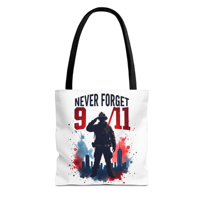 Never Forget 9/11 Tribute Tote Bag — Memorial Patriotic Canvas Carryall