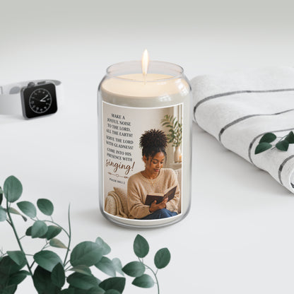 Inspirational Psalm Soy Candle – "Make a Joyful Noise" 13.75oz