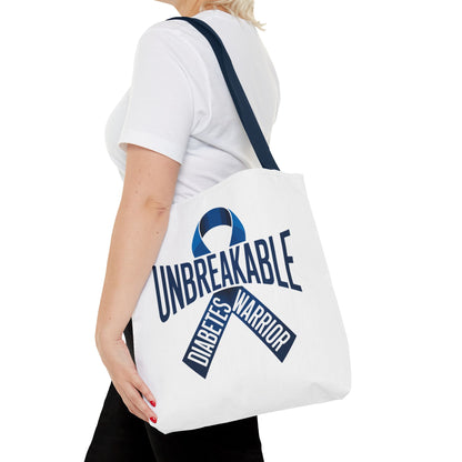 Diabetes Warrior Unbreakable Tote Bag – Blue Awareness Ribbon All-Over Print