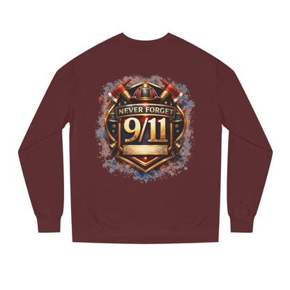 Never Forget 9/11 Sweatshirt — Memorial Firefighter Tribute Crewneck