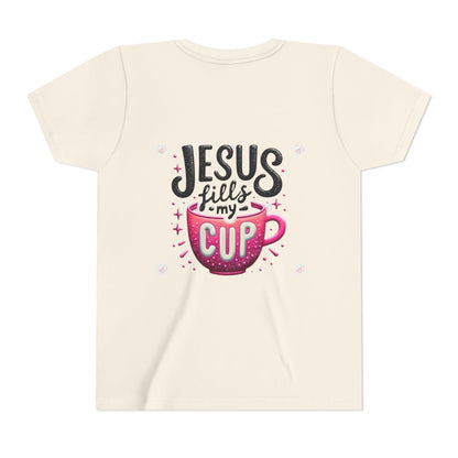 Jesus Fills My Cup Youth Tee — Christian Faith Kids Shirt