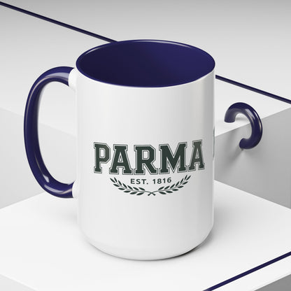 Parma Established 1816 Accent Coffee Mug — Vintage Collegiate Ceramic Coffee Cup