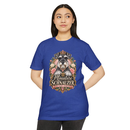 Miniature Schnauzer Floral Portrait T-Shirt