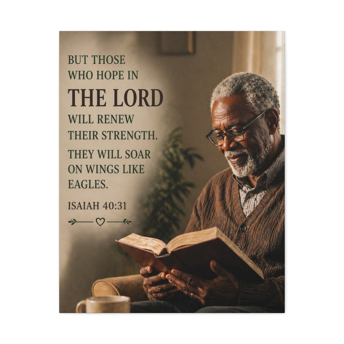 Stretched Canvas - "But Those Who Hope in The Lord" Isaiah 40:31 Inspirational Christian Wall Art