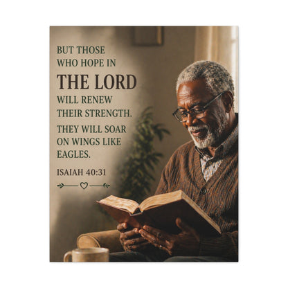 Stretched Canvas - "But Those Who Hope in The Lord" Isaiah 40:31 Inspirational Christian Wall Art