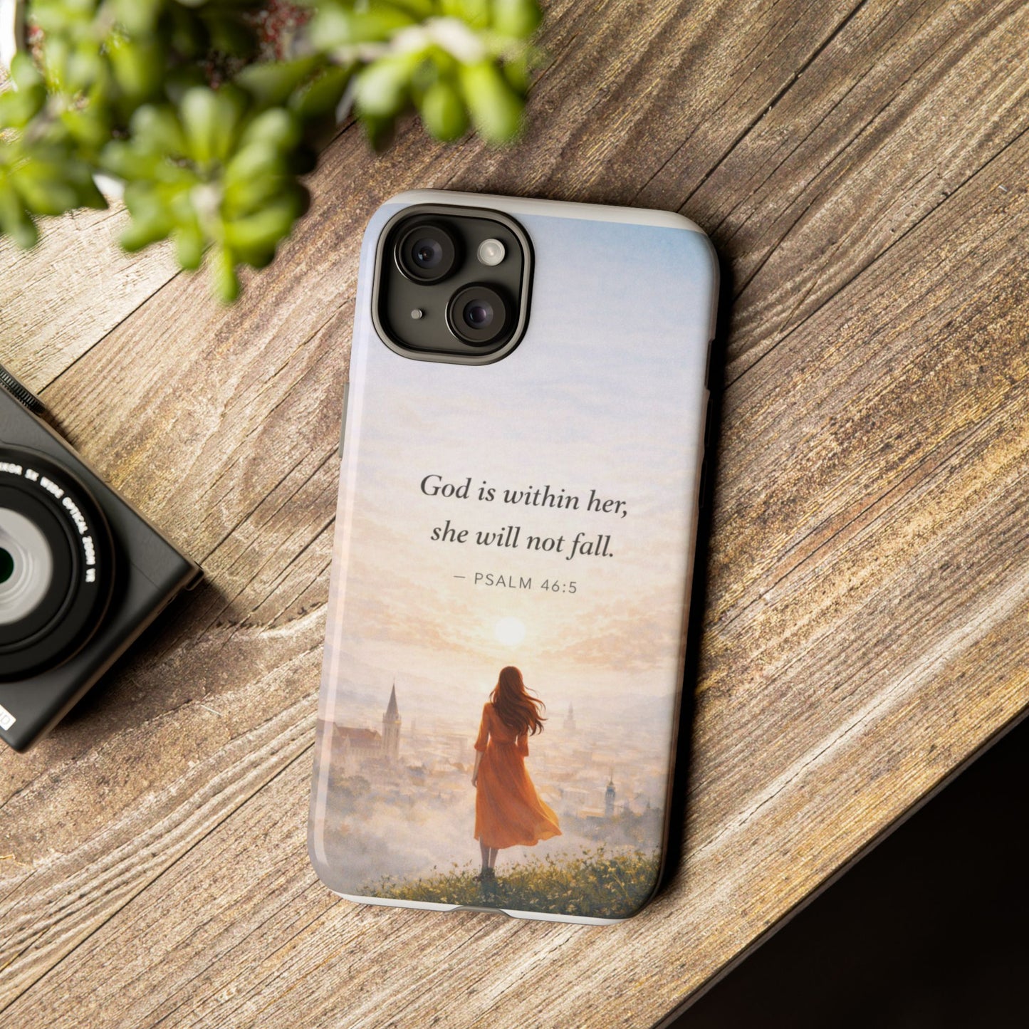 Inspirational Psalm 46:5 Phone Case — 'God is within her, she will not fall' Christian Phone Cover