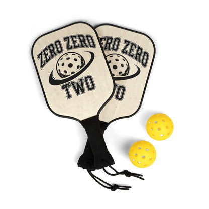 Pickleball Paddle Set – “Zero Zero Two” Graphic Pickleball Kit (2 Paddles + Balls)