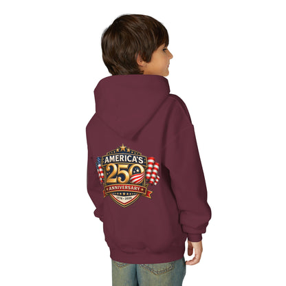Youth Hoodie — "America's 250th Anniversary" Patriotic 1776-2026 Celebration Design