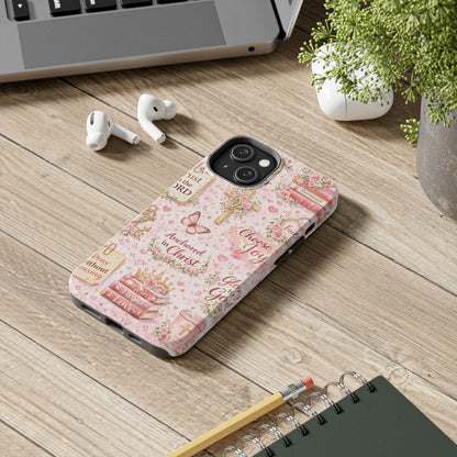 Anchored In Christ Phone Case | Christian floral iPhone Case