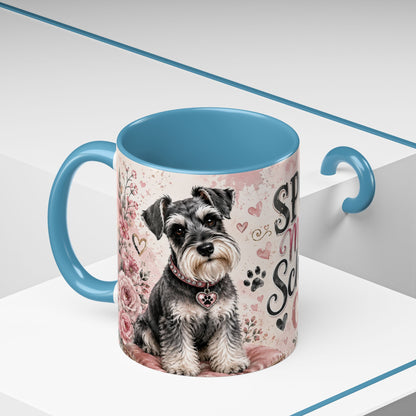 Spoiled Miniature Schnauzer Club Accent Coffee Mug — Cute Dog Mom Gift